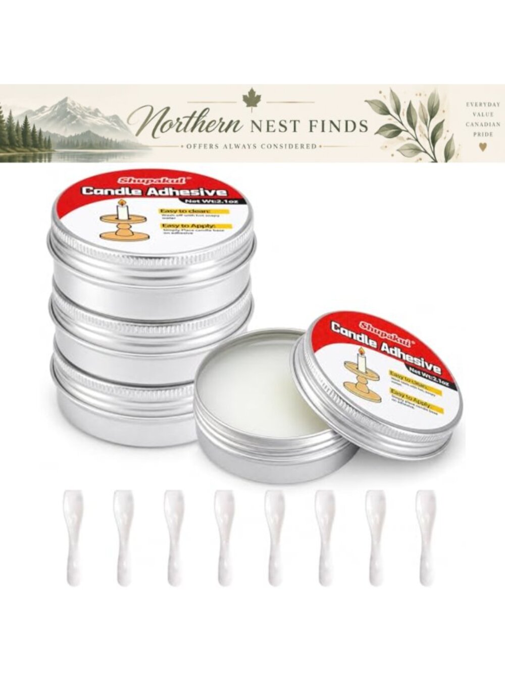Candle Adhesive Taper 8.4 Oz Washable Candlestick Glue Wax Paste 4 Pc